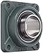 NTN UCF215D1 Light Duty Flange Bearing, 4 Bolts, Setscrew Lock, Regreasable, Contact and Flinger Seals, Cast Iron, 750mm Bore, 6-17/64" Bolt Hole Spacing Width, 7-7/8" Height, 11129lbf Static Load Capacity, 14838lbf Dynamic Load Capacity