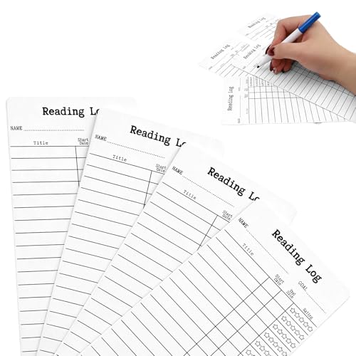 10 PCS 2026 Reading Tracker Bookmarks for Book Lovers, 2 x 6 Inch Double Sided Cardstock Reading Log and Scoring Paper Cards, 2026 New Year Reading List Goal Tracker for Students Teachers and Library