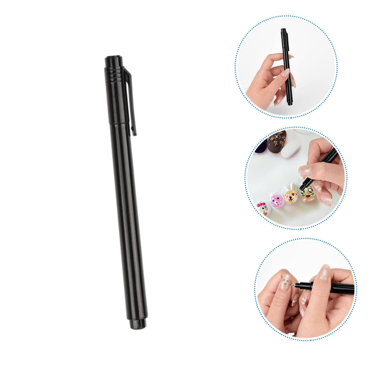 FRCOLOR 1pc Nail Art Pen Black Nail Art Graffiti Pen Nail Liner Brush Nail Pen Brush Manicure Decor Pen Good Pens for Line Art Pen Line Drawing Plastic Painted Nail Polish - Image 3