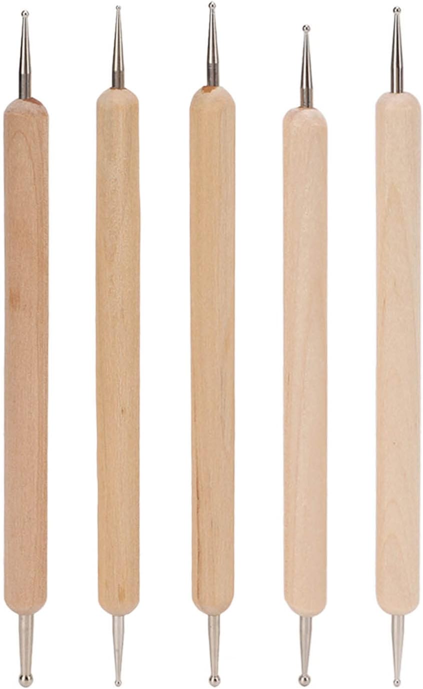 Pssopp 5 Pieces Double End Embossing Pen Set Dotting Tool Pen for Carbon Transfer Paper Mandala Rock Painting Pottery Clay Craft Embossing Art