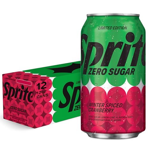 Sprite Winter Spiced Cranberry Zero Sugar Soda Pop, 12 fl oz, 12 Pack