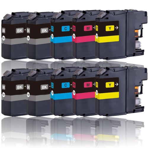 10x LC123 Druckerpatronen Kompatibel Für Brother Drucker – Set Schwarz & Farben
