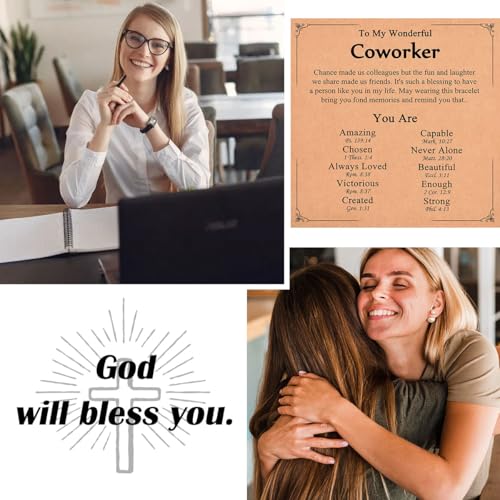 Image of Religious Cross Bracelet for Women Girls, Christian Gifts for Daughter Granddaughter Sister in Christ Friend Niece on Birthday Christmas Easter Valentines Day Graduation