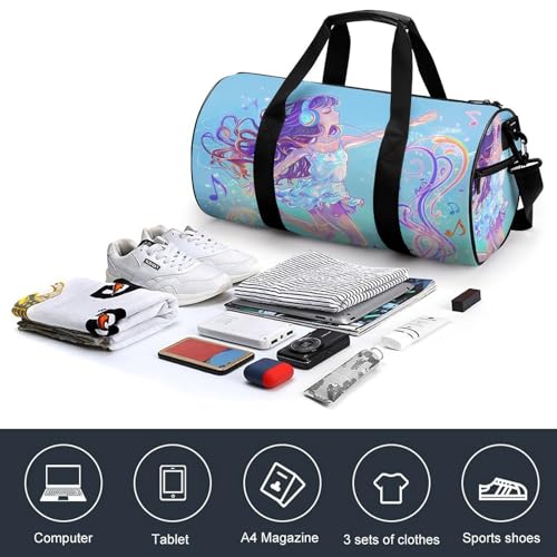 Travel Duffle Bag Cartoon Dancing Girl Weekender Bags for Women Large Capacity Travel Overnight Bags Foldable Carry On Tote Bags Lightweight Sport Gym Bag For Travel/Gift4