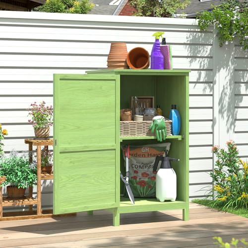 Aoxun Garten-Geräteschrank aus Holz, Gartenschrank für draußen...