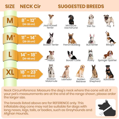 Image of BARKLESS Dog Cone, Inflatable Dog Cone After Surgery for Large Breeds, Soft Surgery Collar with Enhanced Anti-Licking Guard Shield for Pets, Patented Protective Donut Collar
