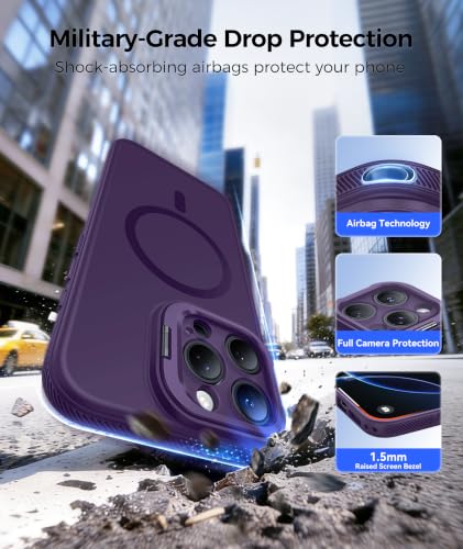 Image of FNTCASE for iPhone 16 Pro Case with Stash Stand for MagSafe Purple
