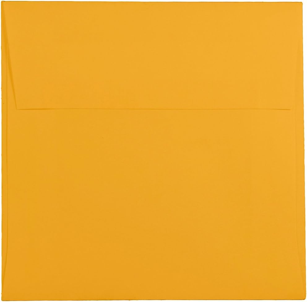 JAM PAPER 5.5 x 5.5 Square Premium Invitation Envelopes - Sunflower Yellow - Bulk 1000/Carton