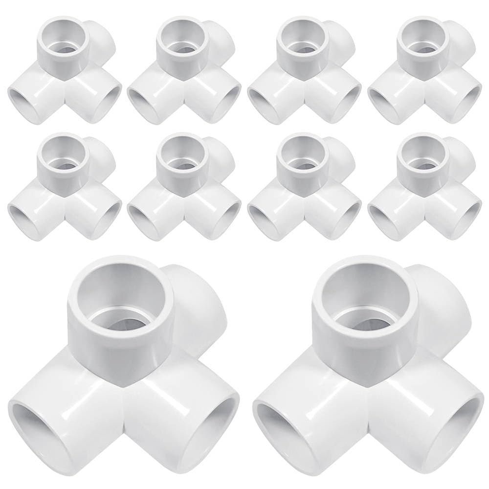 DSY 1/2" 4 Way Elbow PVC Pipe Fitting Adapter 4 Way SCH40 Connector (10 PACK)