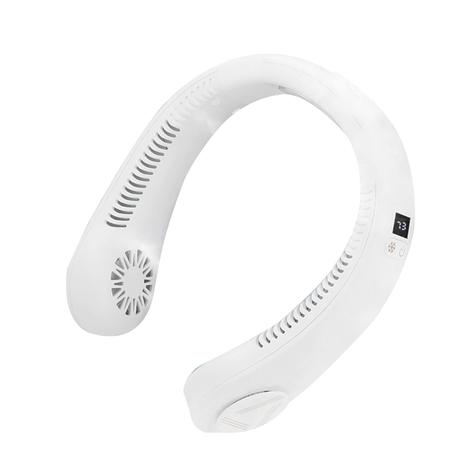 ZFPKXHVMG Bladeless Personal Fan, Neck Fan 4000mAh Bladeless Cooling Headphone Design 3 Speeds White(White Bianca)