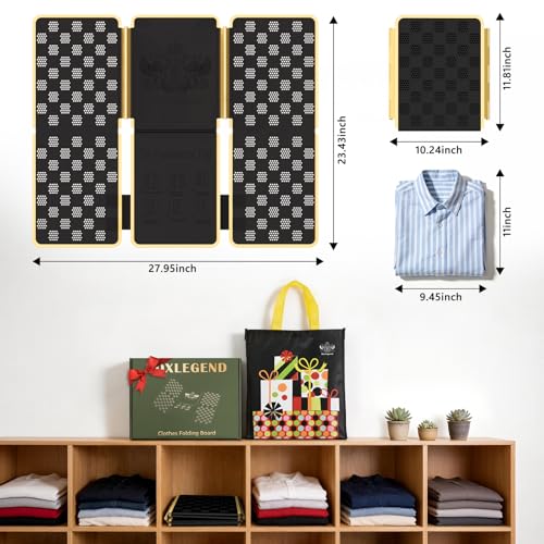 BoxLegend Shirt Folder V7 Metal for Wear Resistance Clothes Folding Board Storage Tshirt Folder Board Metal Edging and Joints Laundry Folding Board Black - Image 4