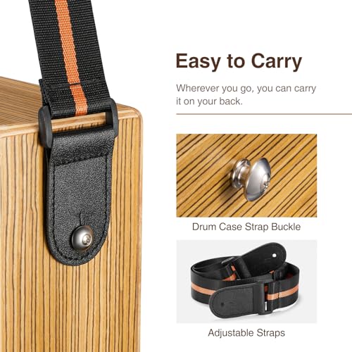 Pogolab M02235 Travel Cajon Drum, Portable Adjustable Tone Thick Wooden Cajon thumb #5