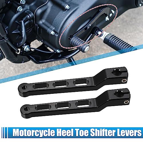 QUARKZMAN 1 Paar Motorrad Fersen Zehen Schalthebel Kit Schwarz für Harley Davidson