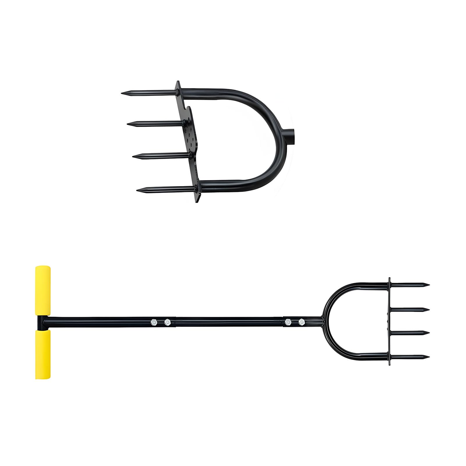 Msioytog Premium Carbon Steel Manual Garden Digger With 4 Sturdy Points For Better Soil Condition Backyard Gardening Tool