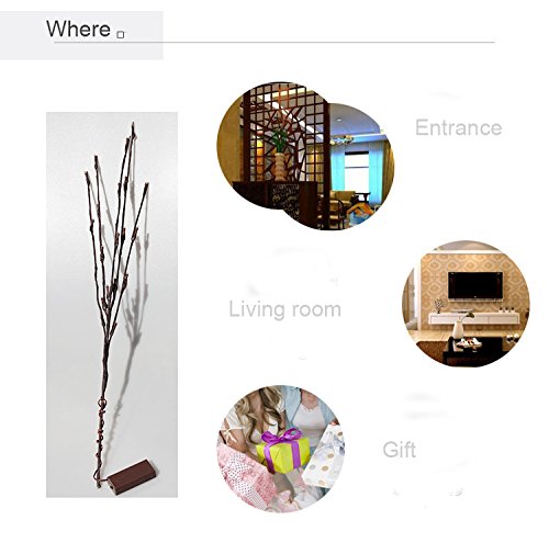 Mo&Ka 2 Pack Branch Lights - Led Branches Battery Powered Decorative Lights Tall Vase Filler Willow Twig Lighted Branch for Home Decoration Warm White - 29 Inches 20 LED Lights (Branches Light)
