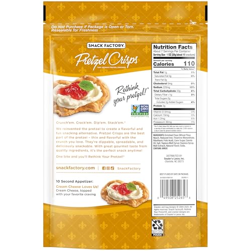 Image of Snack Factory Pretzel Crisps Brioche Pretzel Crackers, 7.2 Oz Bag