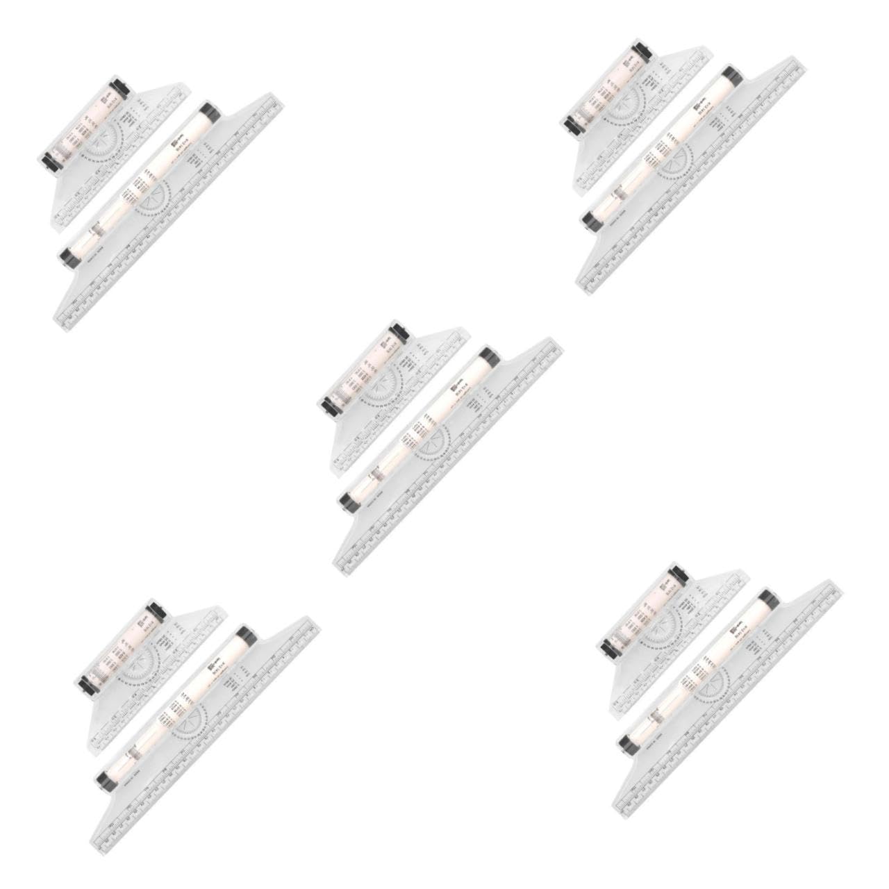 Lurrose 5 Set Disegno Del Righello Di Design Righello Da Disegno Per La Misurazione Dell'angolo Quadrato Per La Lavorazione Del Legno Del Trasparente Plastica 2 Pezzi*5