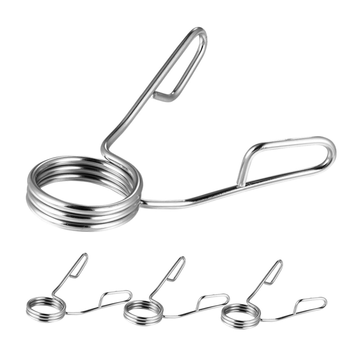 Mikikit Snap Spring Buckle Barbell Collar Clips 4pcs Heavy Duty Barbell Clamps for Bars Weightlifting Gym