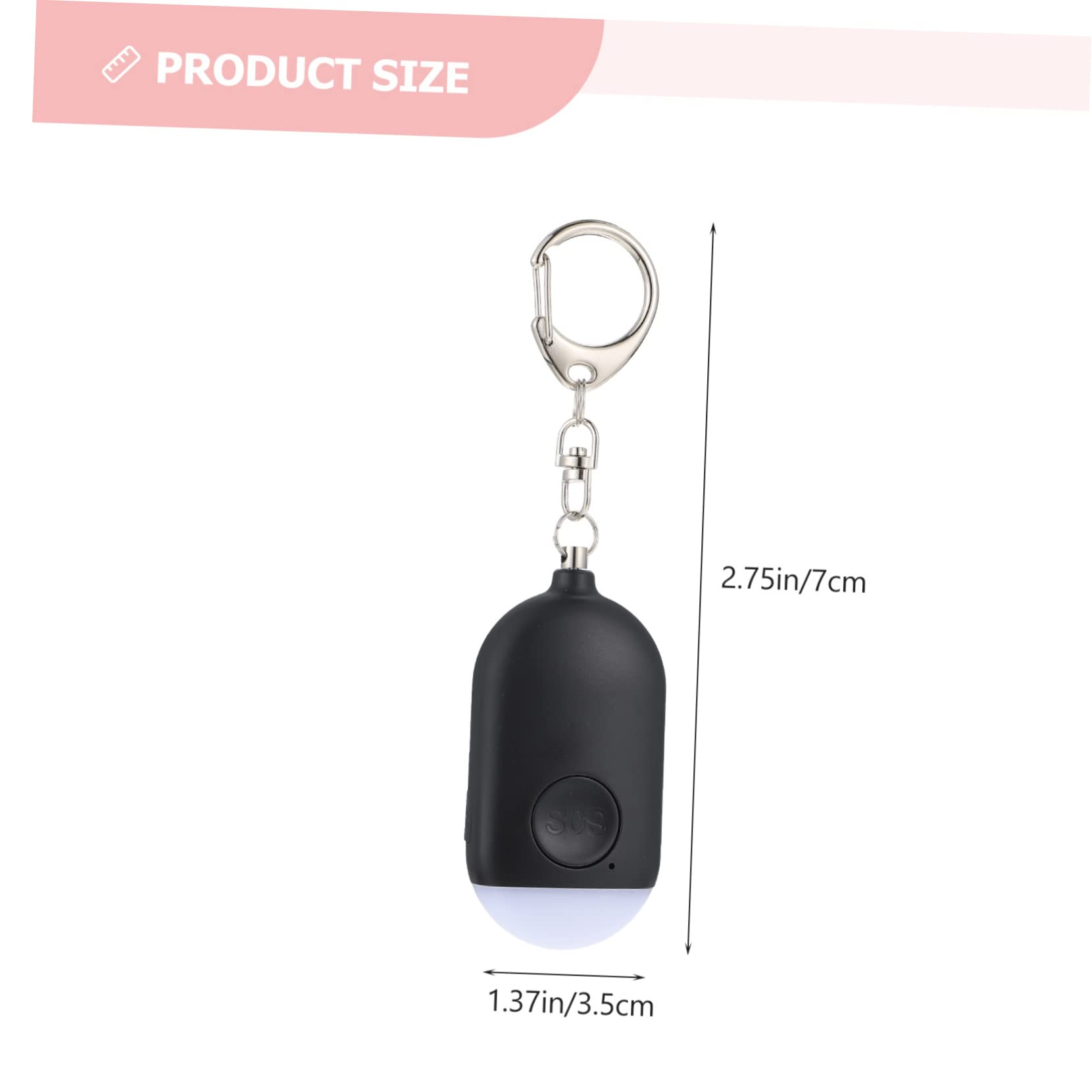 Mikikit 3ensembles Alarme Personnelle Rechargeable Portable avec Lampe De Poche Intégrée Dispositif De Sécurité pour Femmes Accroché à Main Compact Et Léger pour Sorties Extérieur