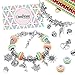 Produktbild Cheer4bee Charm Armband Kit DIY - Geschenk für Mädchen Teens, adventskalender zum befüllen mädchen adventskalender 2020, Armband Mädchen Geschenk 8-12 Jahre, Schmuck Bastelset Mädchen(3 Silber Kette)