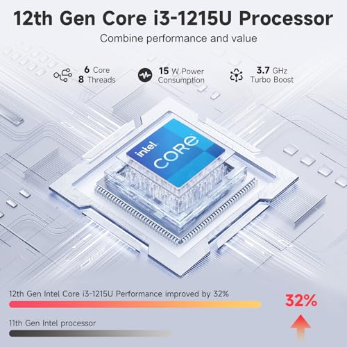 Image of NIMO 17.3 inch FHD IPS Laptop, Intel Core i3-1215U (Beats i5-1135G7 Class), 32GB RAM, 1TB SSD, Windows 11 Home, Wi-Fi 6, Backlit Keyboard, Fingerprint, USB-C 65W Fast Charge, Bluetooth 5.2, 180 View