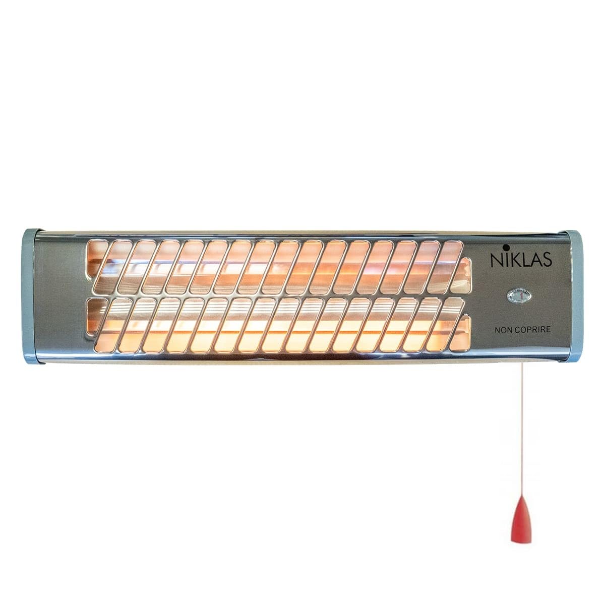 NIKLAS - Reglette infrarouge quartz 1200W chauffage mural intérieur et extérieur