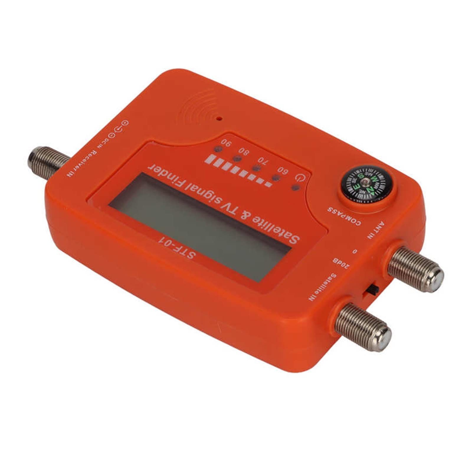 Medidor de Campo TDT, Buscador de señal de TV satelital Pantalla LCD Medidor de señal satelital digital con brújula Control de zumbador Buscador de señal satelital ,para configurar antena parabólica