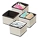 mDesign Set da 4 organizer armadi in polipropilene – Contenitori salvaspazio quadrati per biancheria intima come reggiseni, calze, ecc. – Ideali anche come scatole per giocattoli – crema/marrone