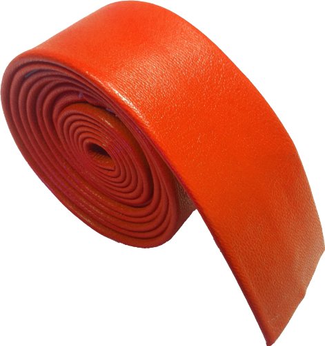 Great British Tie Club Men's Genuine Leather Skinny Ties Orange