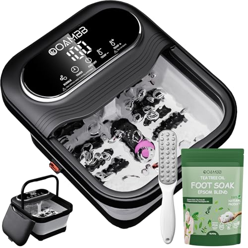 OOAMBB Collapsible Foot Spa Bath, Black + Green