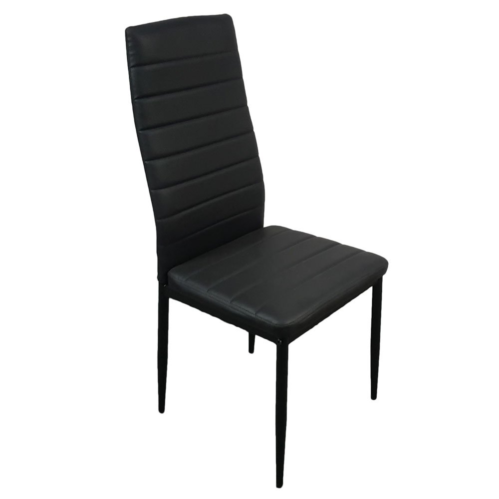 LEADZM küchenstühle 6er Set Esszimmerstühle mit hoher Rückenlehne wasserdicht für Esszimmer & Küche Esszimmerstuhl Stühle 120kg (Schwarz, 6er Set)