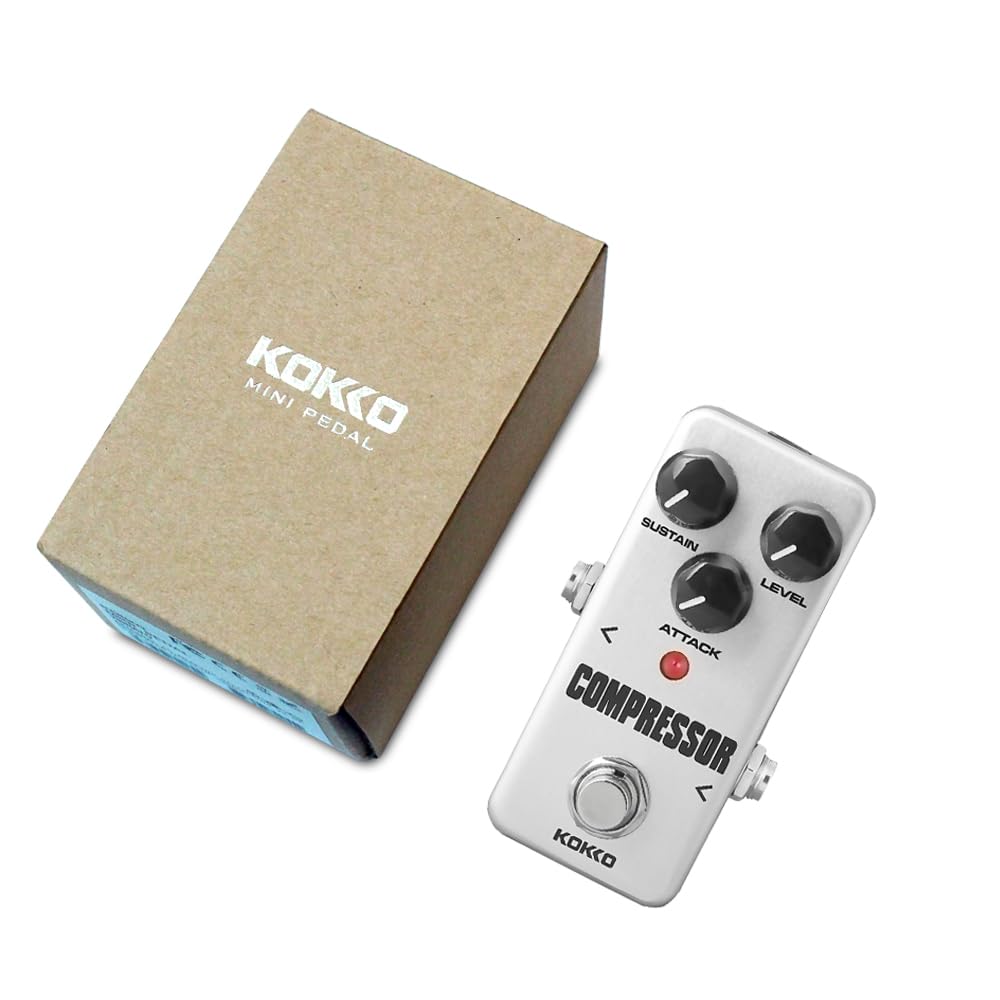 KOKKO Pedale Compressore, Mini Processore Effetto Chitarra Analogico per Chitarra Elettrica e Basso, Vero bypass (FCP2)