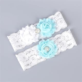 Apliques Verdes con Cuentas Florales para Boda, Ligas Sexy, Juego de 2 Piezas para Mujer, Anillo de Muslo para Novia, Accesorios Nupciales, Liga para Pierna (Color: Verde, tamaño: Talla
