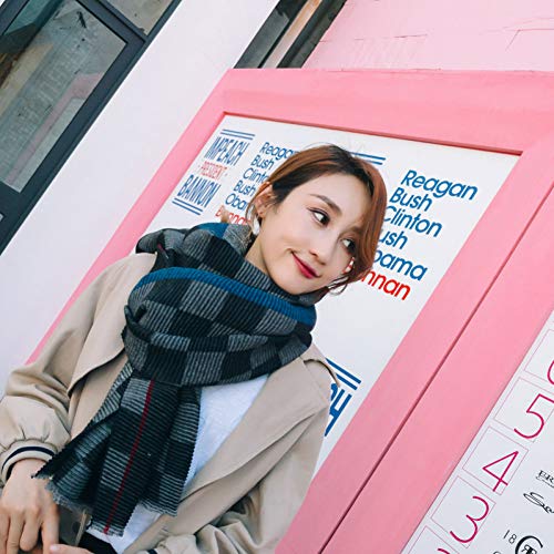 Écharpe d'hiver chaude pour femme grand chale long a carreaux plisse