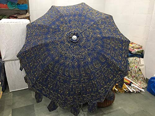Sun Shade Garden Umbrella, Patio Umbrella, Zari Embroidery Decorative Garden Umbrella, Colorful Patio Umbrella For Garden, Decoration, Umbrella For Garden Table, Lawn, Deck, Patio And Balcony #TOP7