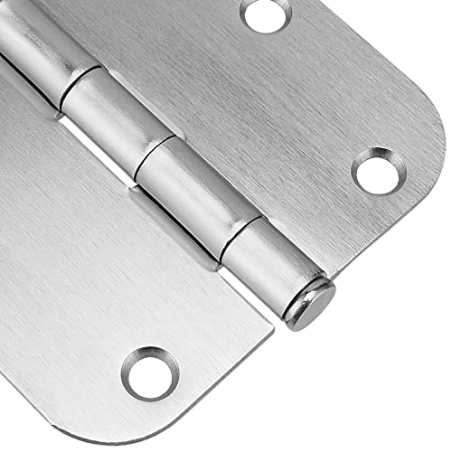 Ningwaan 24 Pack 3 1/2 Inch Door Hinges, Satin Nickel Rounded Door Hinges With 1/4 Inch Radius Corners And Screws, Interior Door Hinges Residential Hinges For Doors Hardware #TOP2