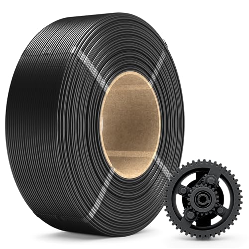 Image of SUNLU PLA+ Refill Filament Refill 1.75mm 1KG, 3D Printer Filament PLA Plus, No-Spool Black PLA Plus Filament for Reusable Spools Compatible with Bambu Labs Filament, 1KG Roll, Black