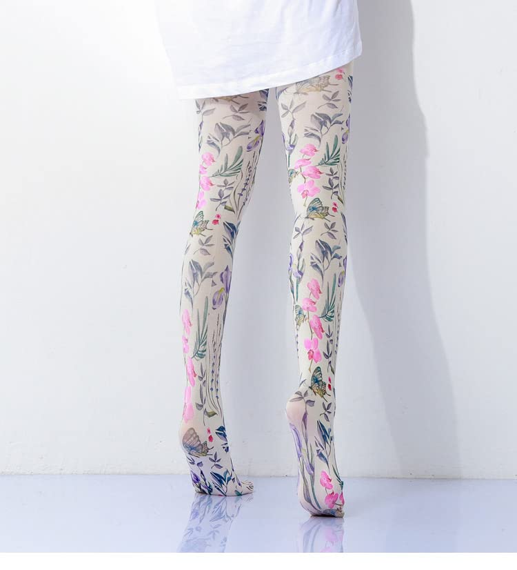 Image of Sahabowi Women Tights, Opaque High Waist Pantyhose, Vintage Control Top Stockings