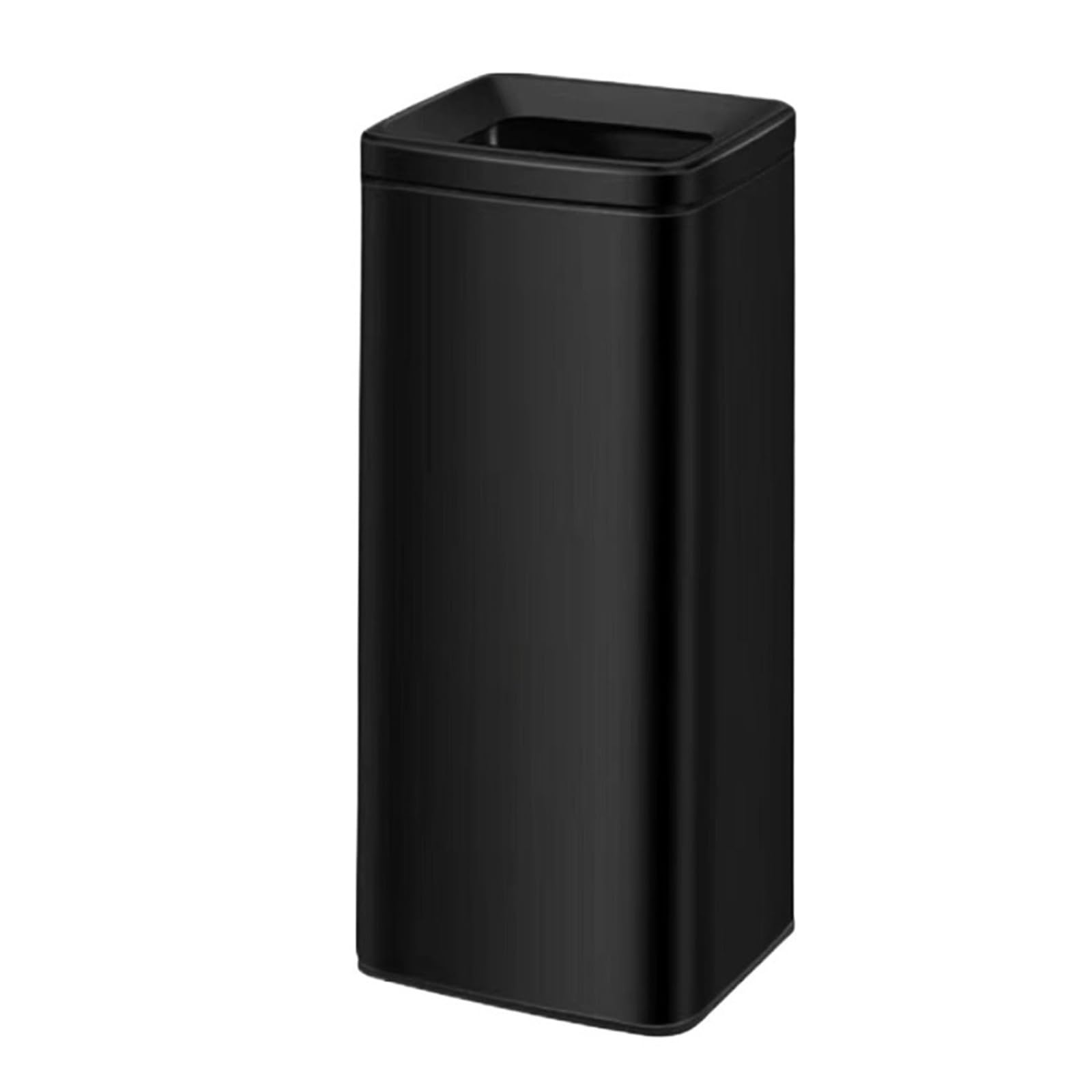 Z4T8M2K6G5 Waste Bin Open Top Trash Can, Stainless Steel Waste Bin with Removable Inner Basket for Home Office Restaurant Pub Trash Can(Black)
