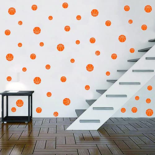 88 piezas Set adhesivos de vinilo naranja baloncesto miniatura 4