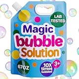 Klevly 67 oz Iridescent Bubble Solution Refill | Non-Toxic Quick & Easy Just Add Water to Make 67 oz Bubble Refill Solution | Bubbles for Kids | Bubbles Bulk | Bubble Machine Solution | Giant Bubbles
