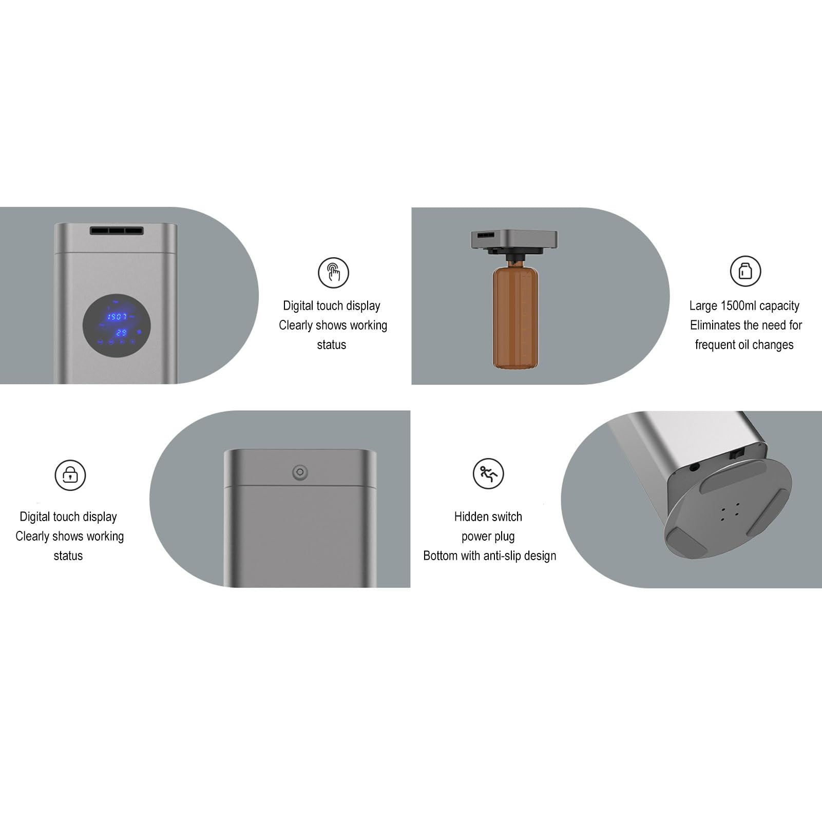 Diffusore di Oli Essenziali di Grande capacità, Design a Colonna da Pavimento, Macchina per Aria Profumata da 1,5 Litri, con Funzione Timer per Casa, Hotel, Ufficio(EU 100-240 V)