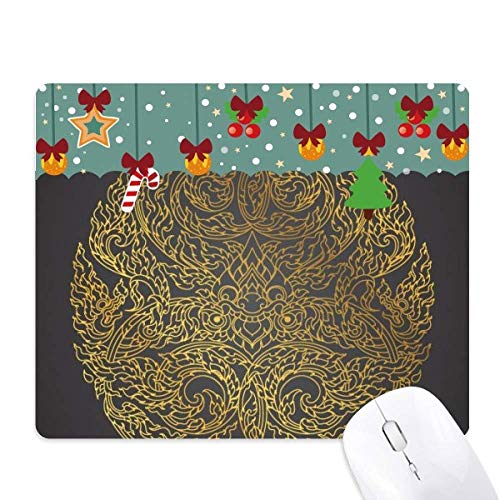 Tapis de souris en aluminium doré rigide motif Thaïlande tapis de souris rond haut de gamme
