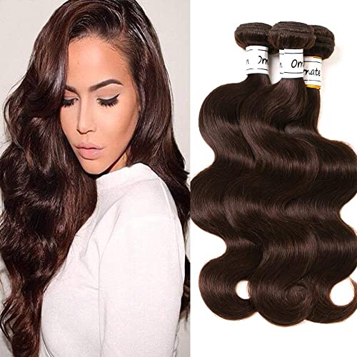Dark Brown Body Wave Bundles Human Hair Brazilian Hair Extensions Sew In 9A Grade 100% Unprocessed Virgin Remy Human Hair Weave Extensions (body2# 10 12 14)