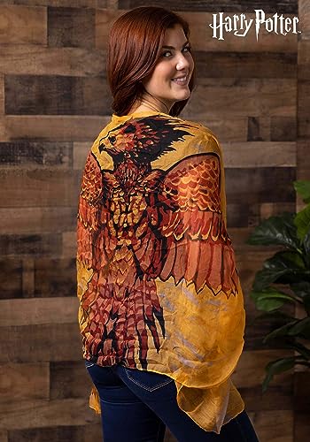 Harry Potter Lightweight Fawkes Wing Scarf - Semi-Sheer Scarf with Printed Fawkes in Flight, Officially Licensed2