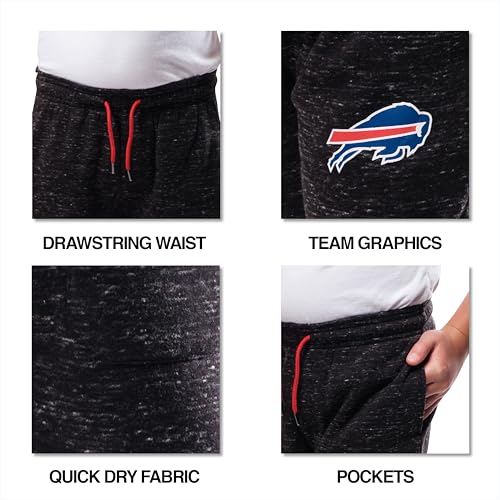 Ultra Game Boys' NFL Black Snow Fleece Jogger Sweatpants3
