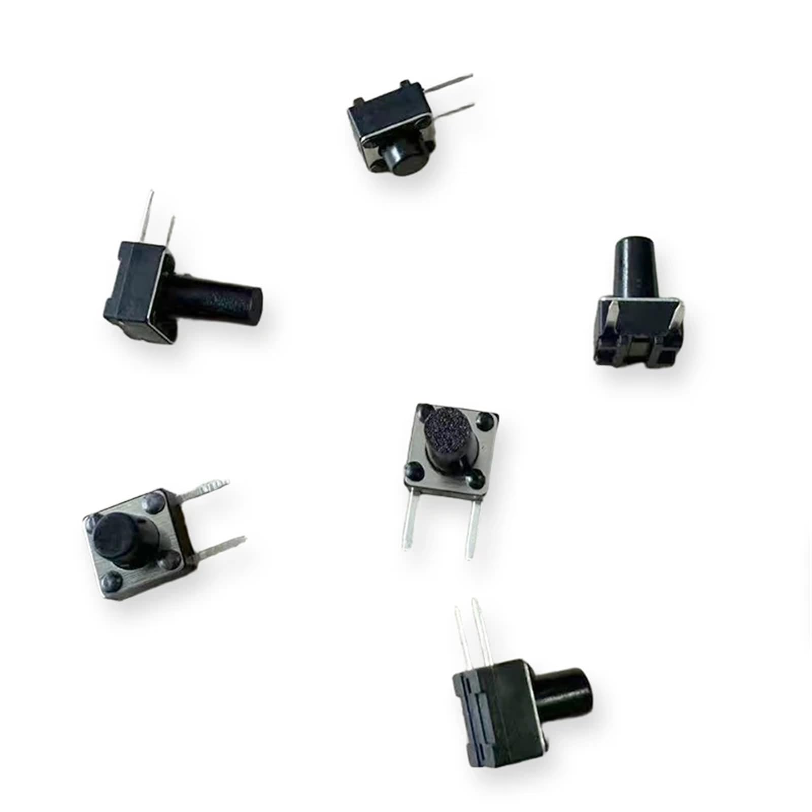 50 sztuk 6 x 6 (strona 2-pinowa) przełącznik dotykowy 6 x 6 x 4,3/4,5/5/5,3/5,5/6/7/8/9/10 mm DC12V/50mA typ poziomy miedziane stopy przełącznik przyciskowy mikrofon(K075i004-9.0)