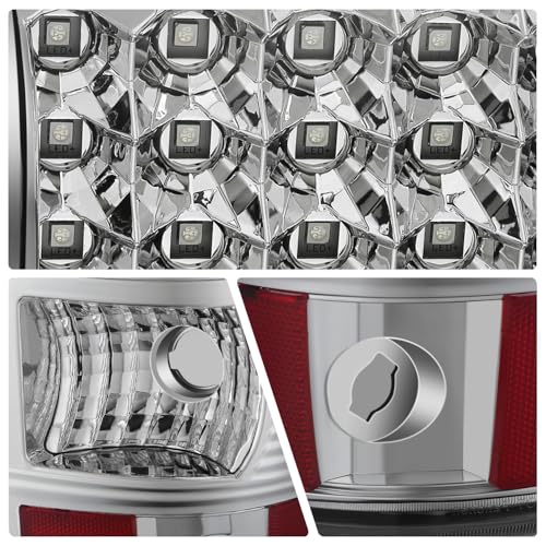 Image of DNA MOTORING TL-CSIL03-LED-CH-CL LED Tail Light Assembly Driver & Passenger Side [Compatible with 03-06 Silverado / 07 Sierra]