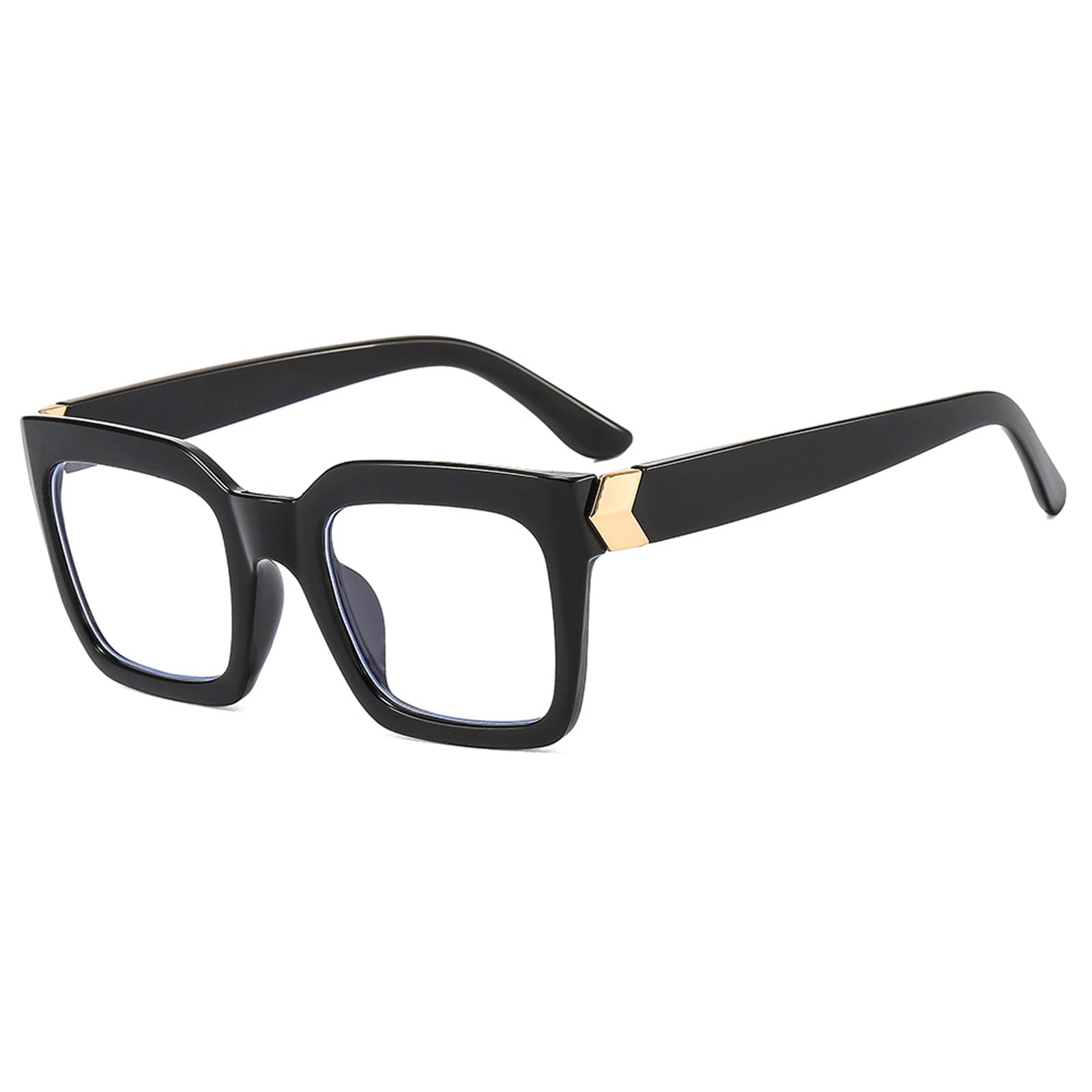 KLJUddGY Trendy Eyewear Frames Anti-Blue Light Glasses Spectacles for Computer Non Prescription Eyeglasses Full Rim Reading Glasses(Nero)
