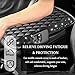 Figpade Car Center Console Cover with Diamond Grid Design,Bling Armrest Cover Cushion with 2 Storage Bags,Soft Leather Arm Rest Cover for Car Interior Accessories (Black + Black)